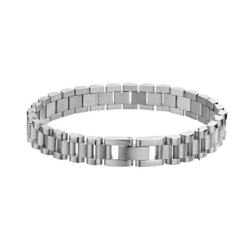 Schlichte kubanische Kettenarmband-Kollektion aus Edelstahl