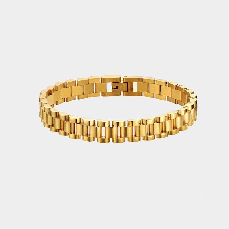 Gliederarmbänder aus Edelstahl mit Edelsteinakzenten