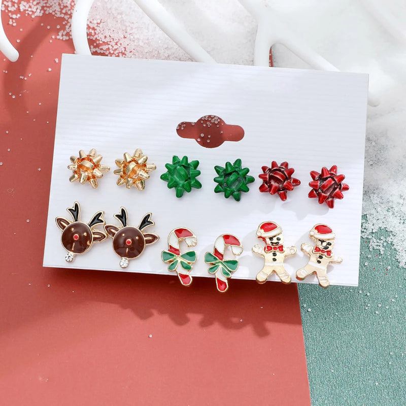6 Paar fabelhafte und festliche Weihnachtsmode-Ohrringe