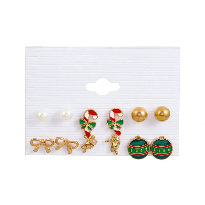6 Paar fabelhafte und festliche Weihnachtsmode-Ohrringe