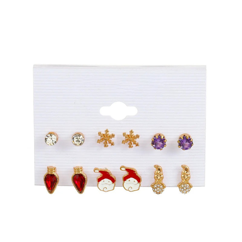6 Paar fabelhafte und festliche Weihnachtsmode-Ohrringe