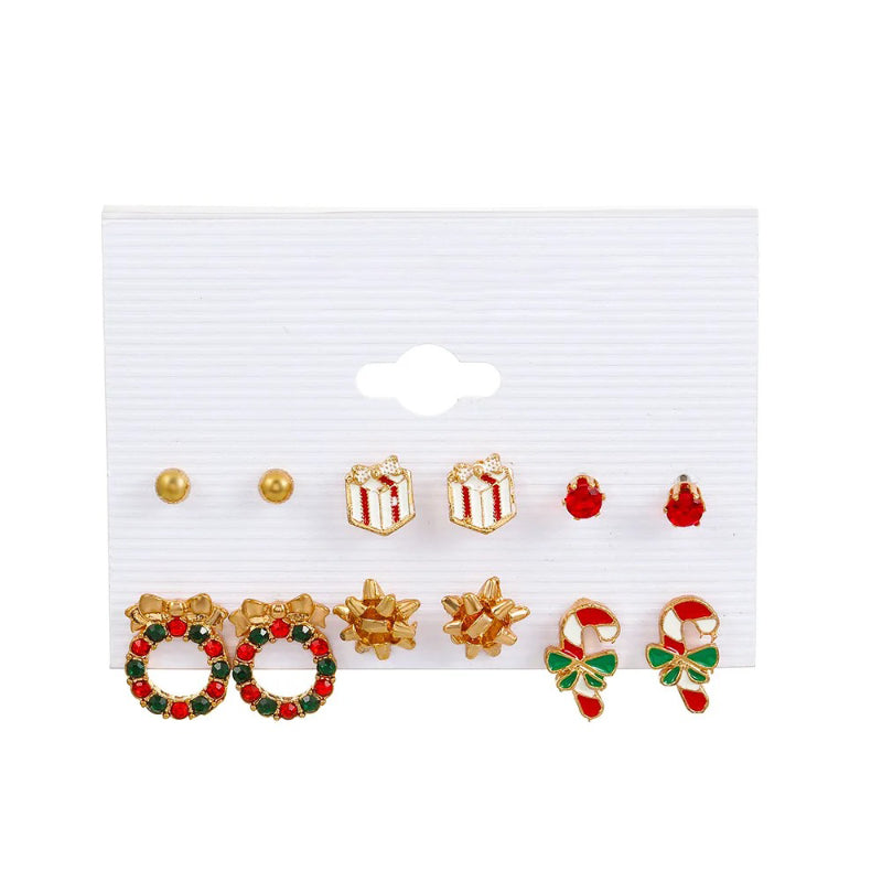 6 Paar fabelhafte und festliche Weihnachtsmode-Ohrringe