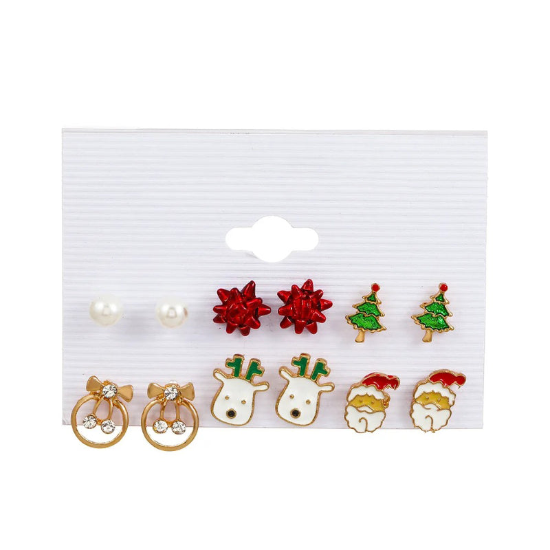 6 Paar fabelhafte und festliche Weihnachtsmode-Ohrringe