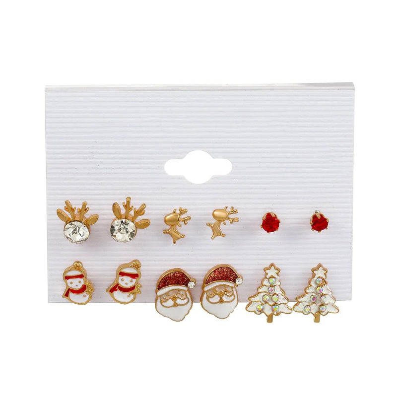 6 Paar fabelhafte und festliche Weihnachtsmode-Ohrringe