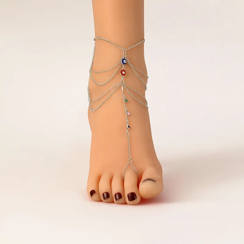 Mehrlagige, modische Fußkettchen-Armbänder