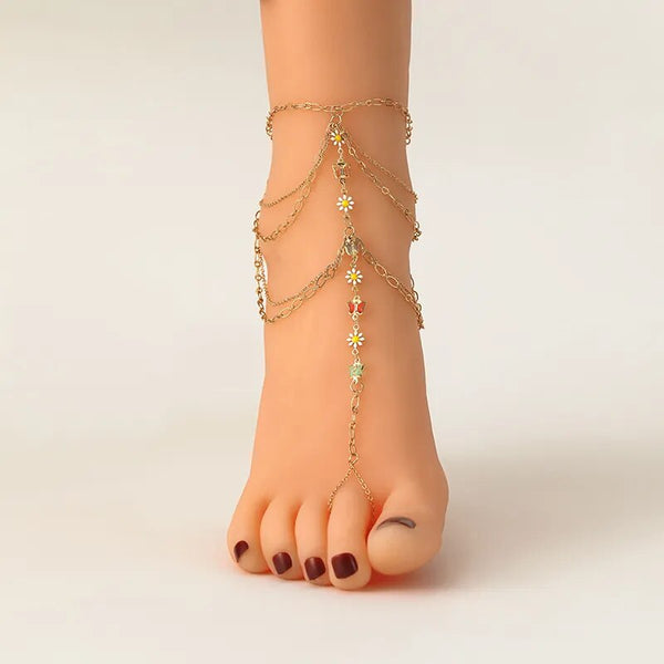 Mehrlagige, modische Fußkettchen-Armbänder