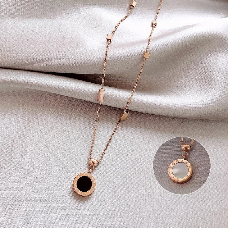 Halsketten mit Anhänger aus Edelstahl mit römischen Ziffern