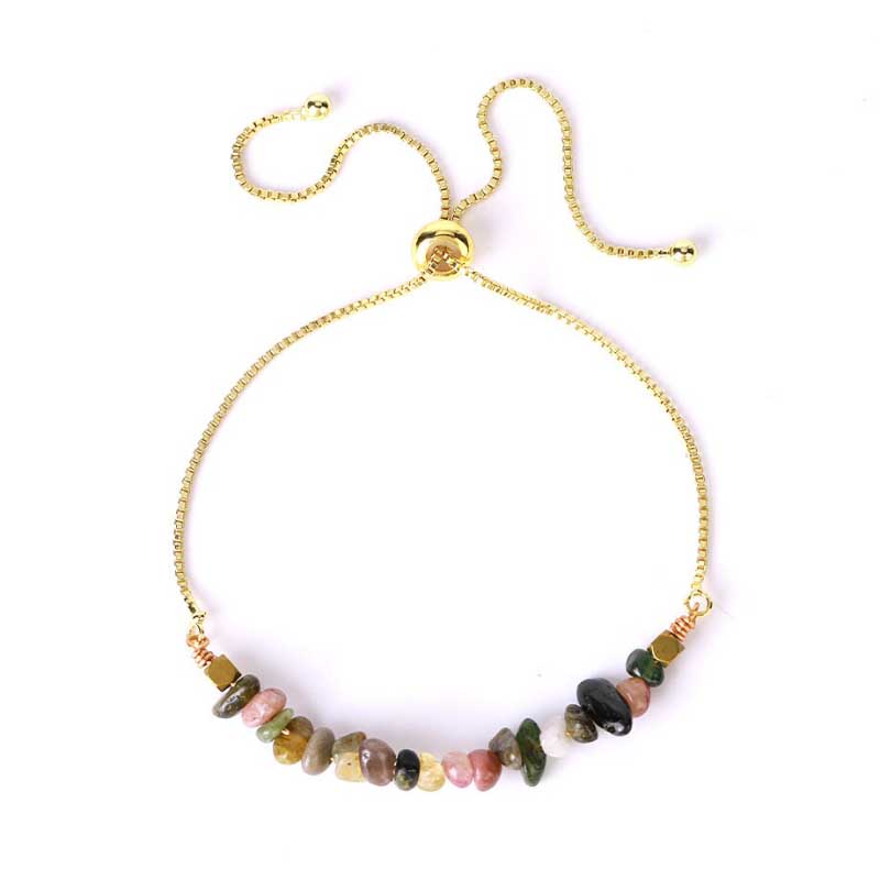 Verstellbare, mehrfarbige, mit Strasssteinen besetzte Tennisarmbänder