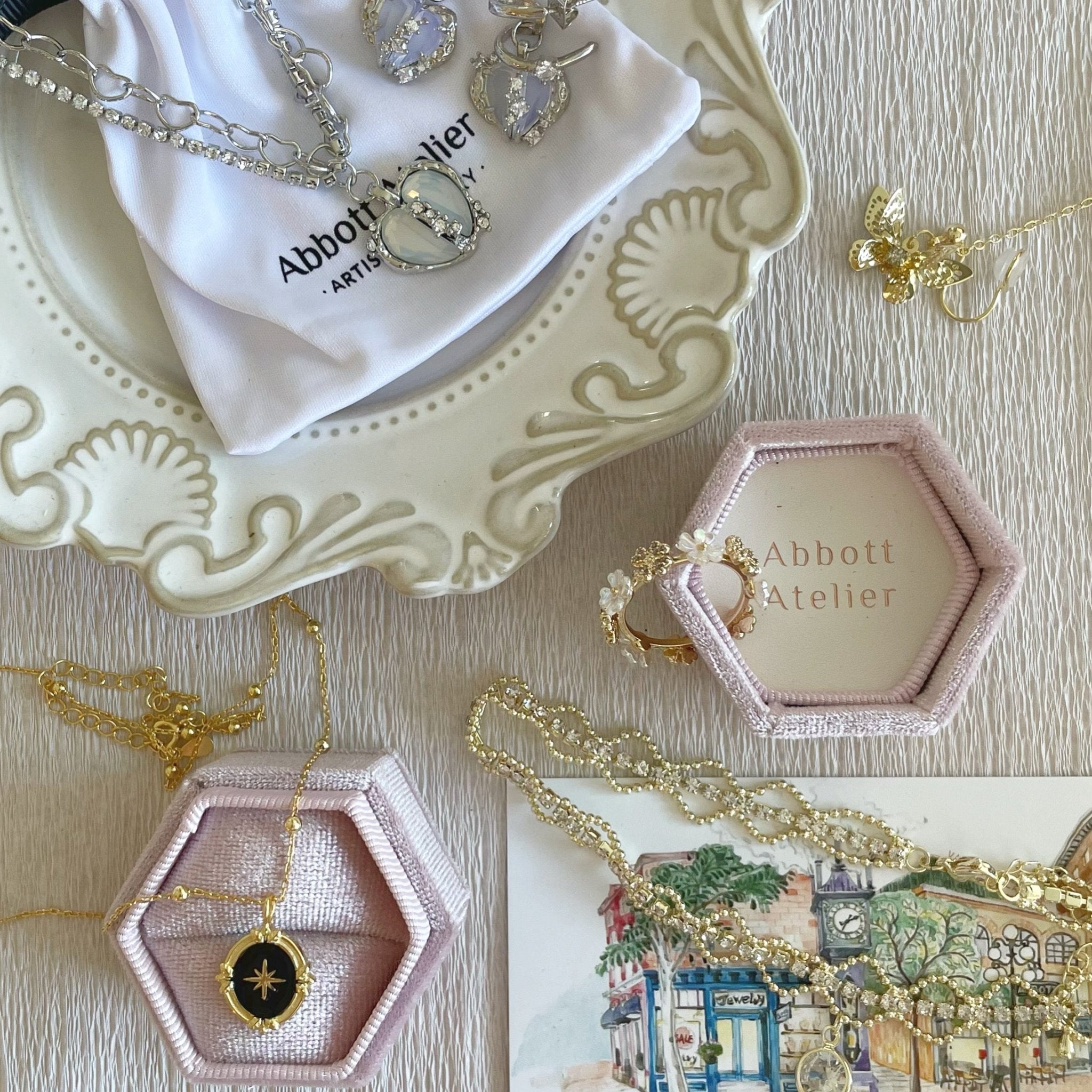 Ringschatulle aus rosa Samt