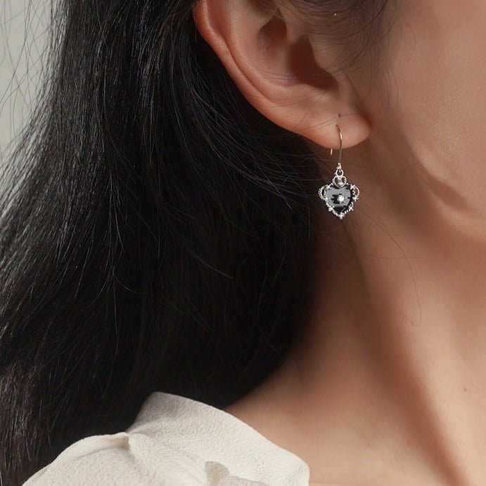 Vintage Herzohrringe (massives Silber)