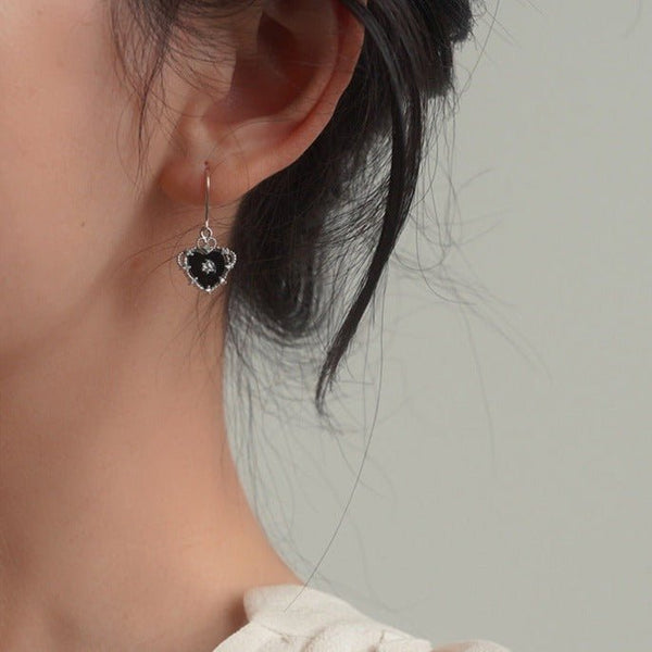 Vintage Herzohrringe (massives Silber)