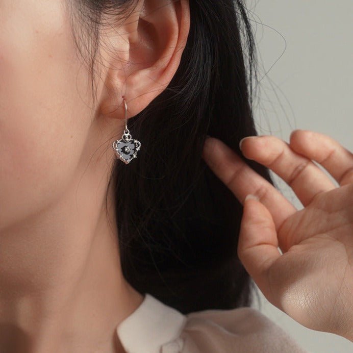 Vintage Herzohrringe (massives Silber)