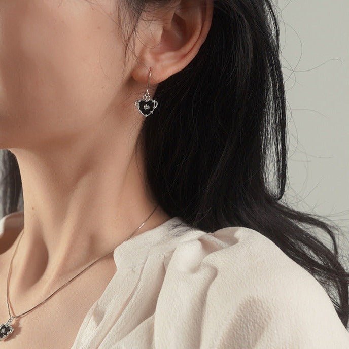 Vintage Herzohrringe (massives Silber)