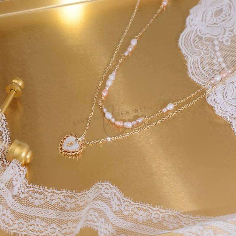 Vintage Herz Halskette Set