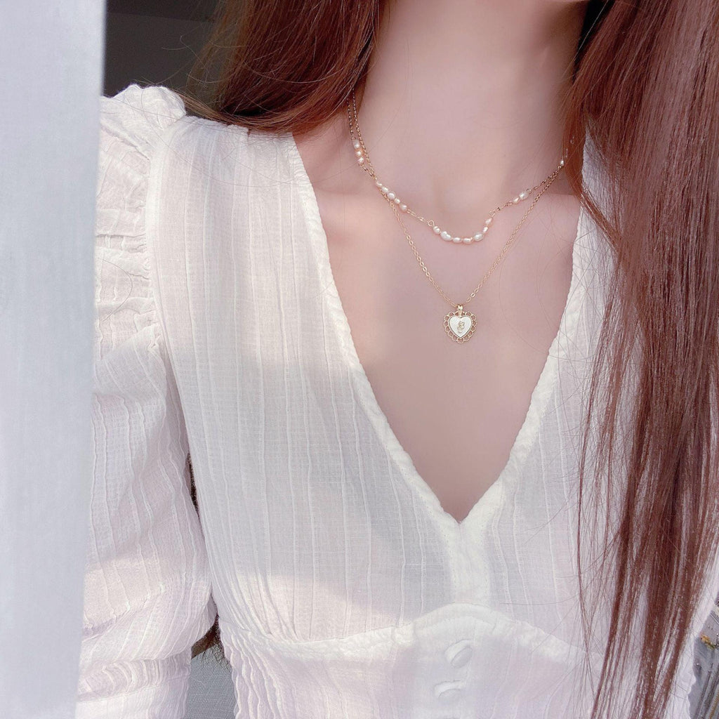 Vintage Herz Halskette Set