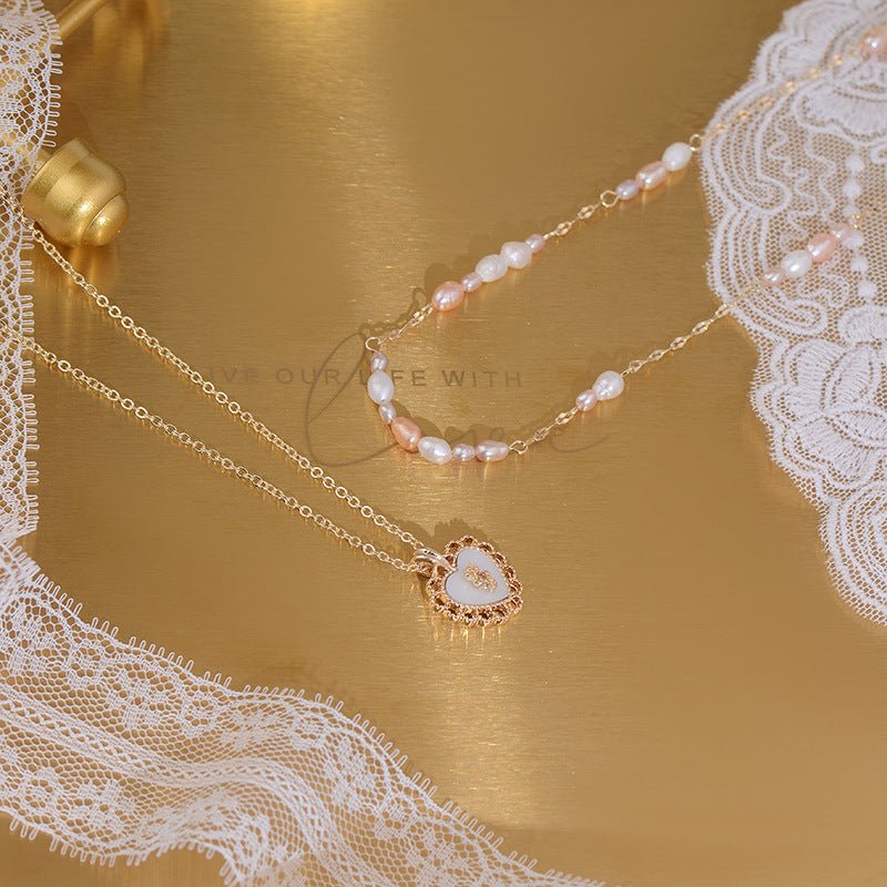 Vintage Herz Halskette Set