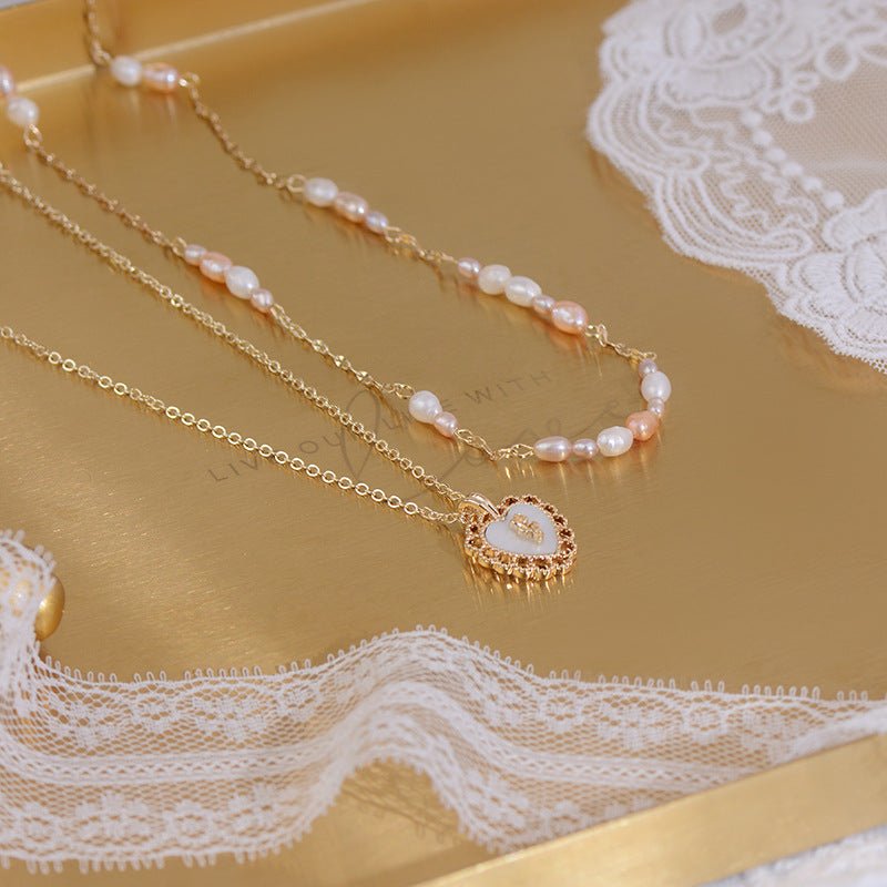 Vintage Herz Halskette Set