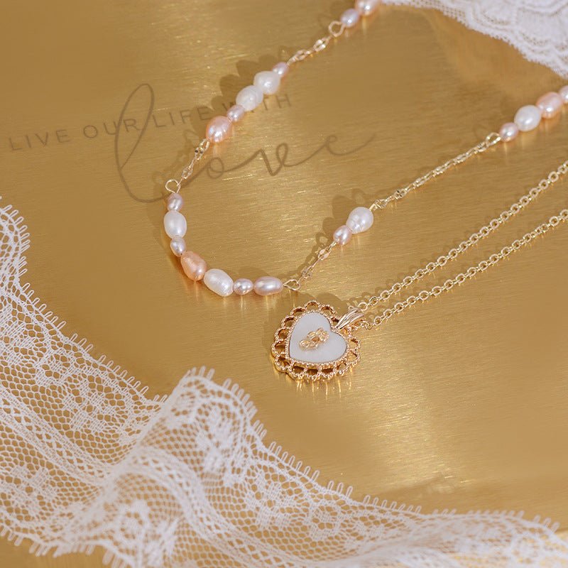 Vintage Herz Halskette Set