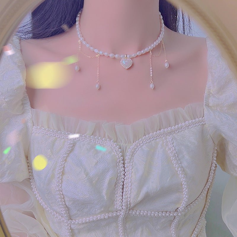 Vintage Herz Perlen Choker - Jane