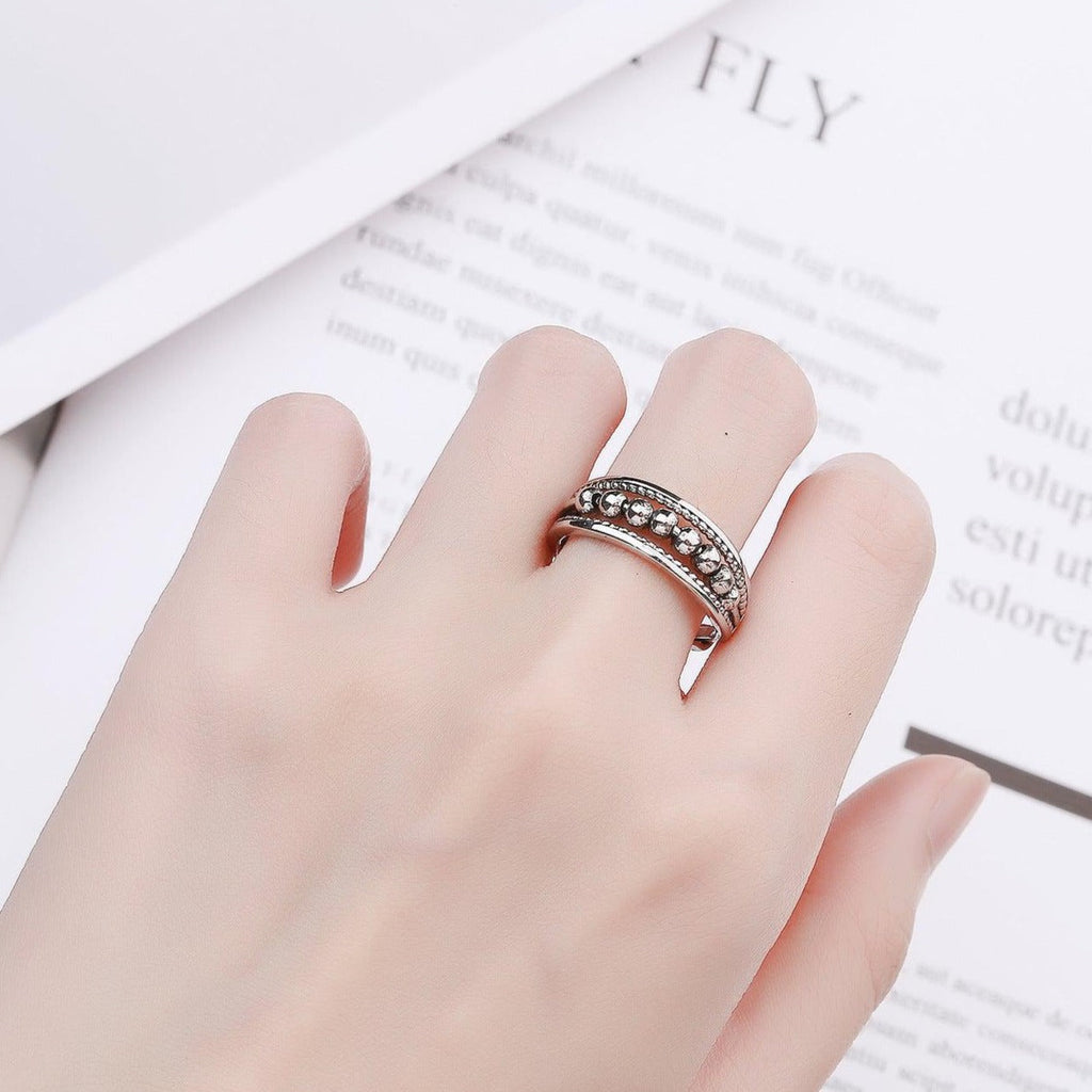 Vintage Silber Spinning Fidget Ring