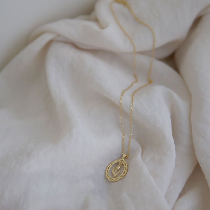 Vintage-Tulpenhalskette (massives Silber)