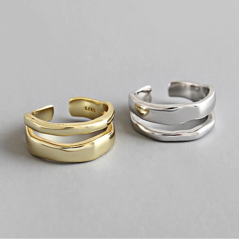 Minimalistischer handgefertigter Schmuck - Verstellbare geometrische Ringe