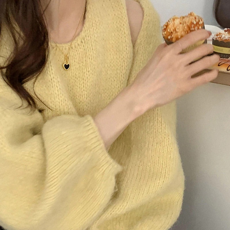 Doppelseitige Halskette mit schwarzem und weißem Mini-Herz-Anhänger