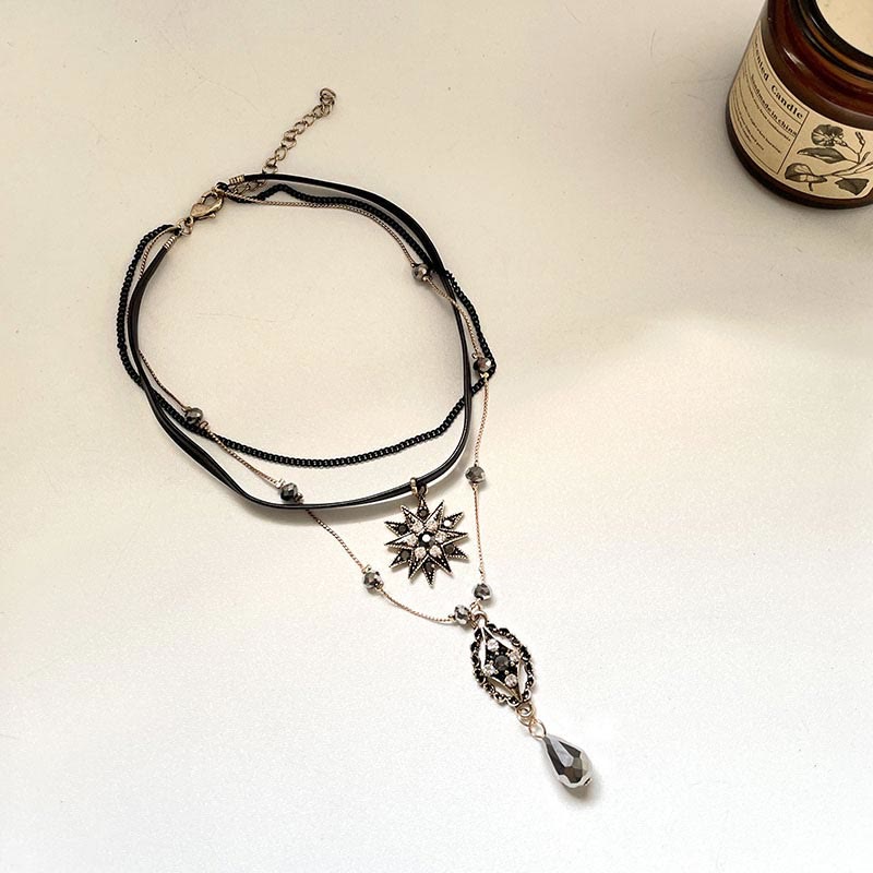 Elegante Dame Dreiteilige Layered Star Zirkonias Halskette