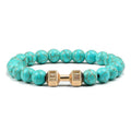 Natürliche Vulkangestein Armband Männer Mattschwarz Lave Weiße Perlen Charm Hantel Strang Armbänder Frauen Barbell Fitness Schmuck