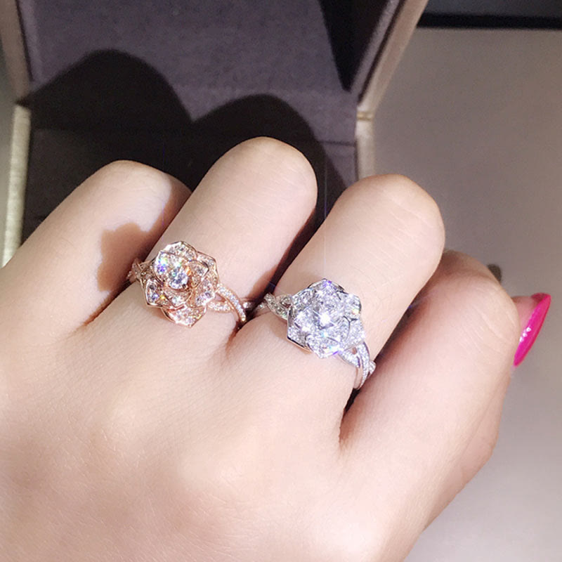 Kreativer Rose Funkelnder Zirkonring