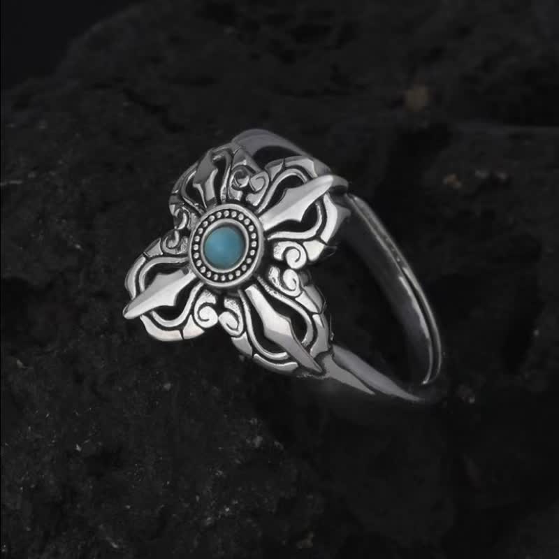 Mongolischer Ethnischer Türkisfarbener Ring