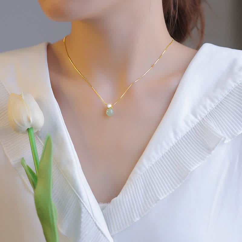 Chavri Lucky Bead Jade Wohlstand Kette Halskette Anhänger