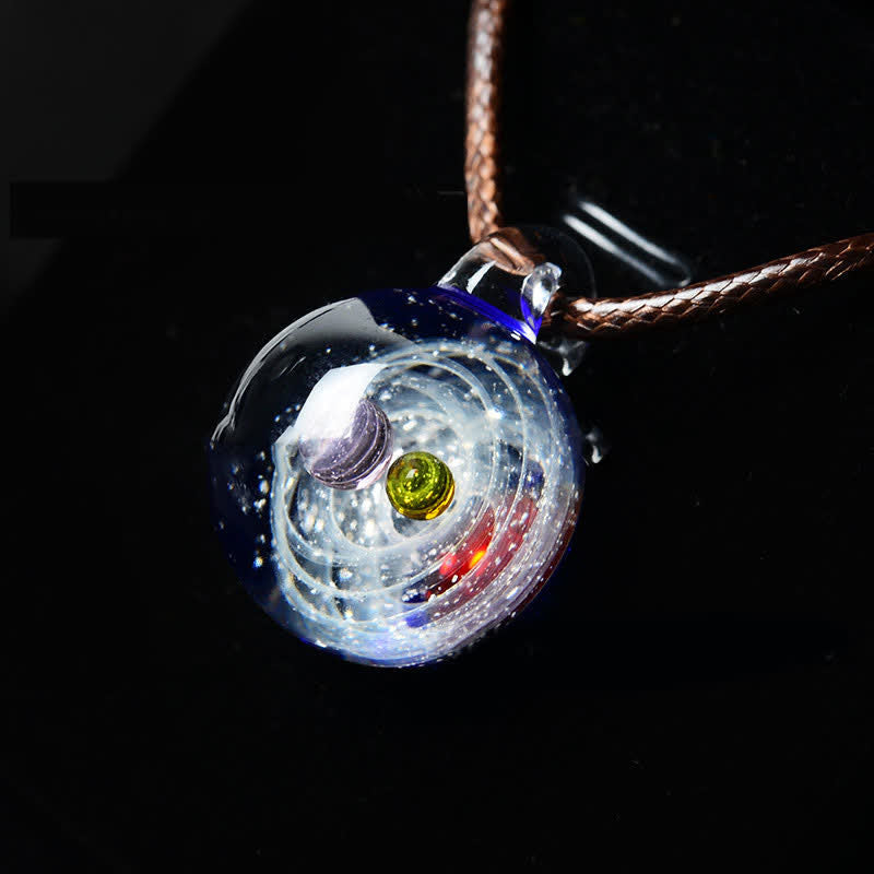 Kosmische Nebel -Element -Glas Halskette