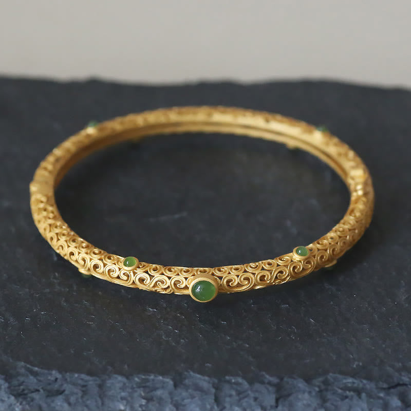 Chavri Cyan Jade Kupfer verheißungsvolle Wolken Calm Healing Armband Armreif