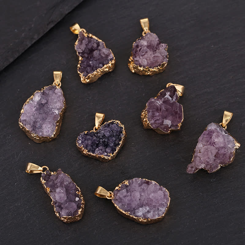 Gold Amethyst Natürliche Edelsteinkette