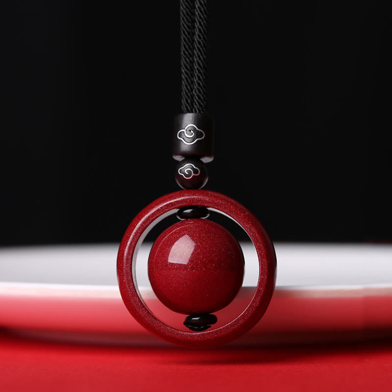 Chavri Cinnabar Om Mani Padme Hum PiXiu Segen Glücksperlen-Halskettenanhänger