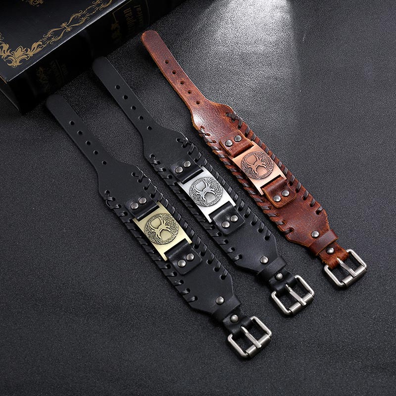 Chavri Lucky Tree Of Life Balance Lederarmband