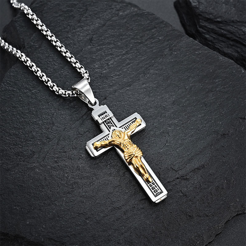 Katholische Jesus Christus Kreuzkruzifix Halskette