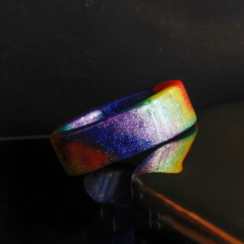 Galaxy Regenbogen Glänzender Harzring