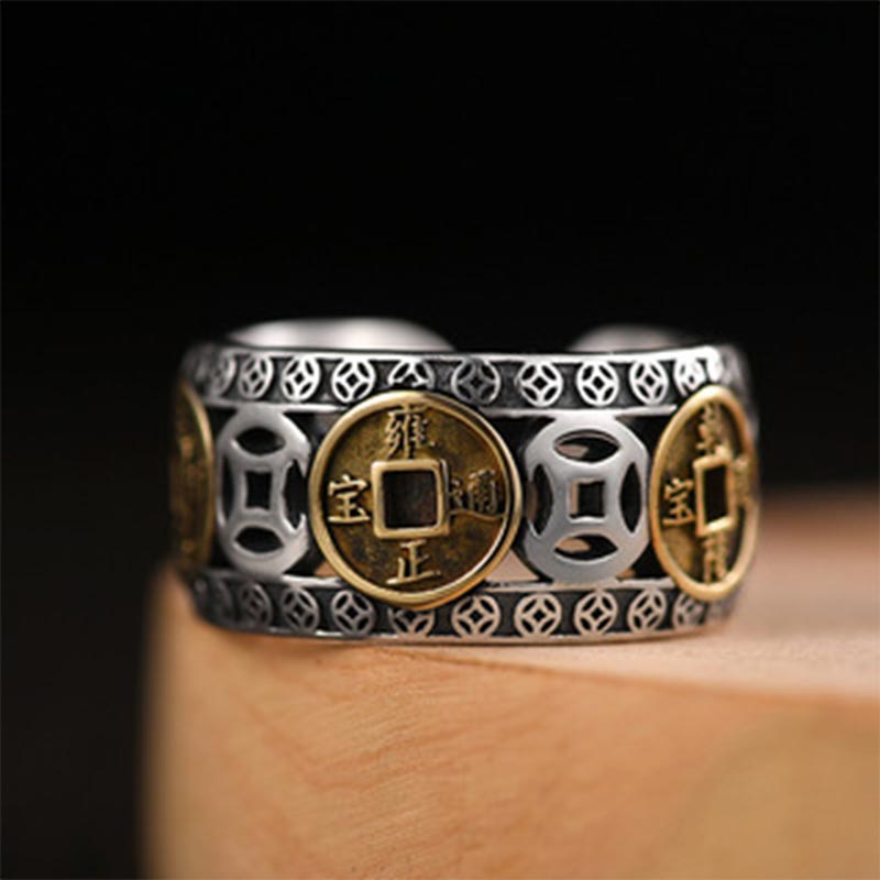 Verstellbarer Chavri-Fünf-Kaiser-Münzen-Balance-Ring