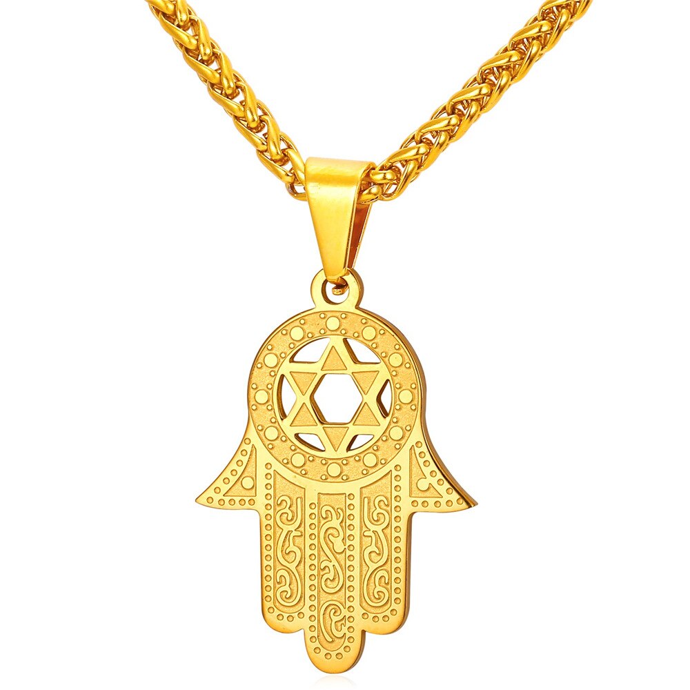 Hamsa Hand Von Miriam Star Von David Anhänger Halskette Schmuck