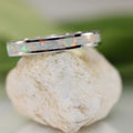 Ewigkeit Weißes Opalband Sterling Silber Ring