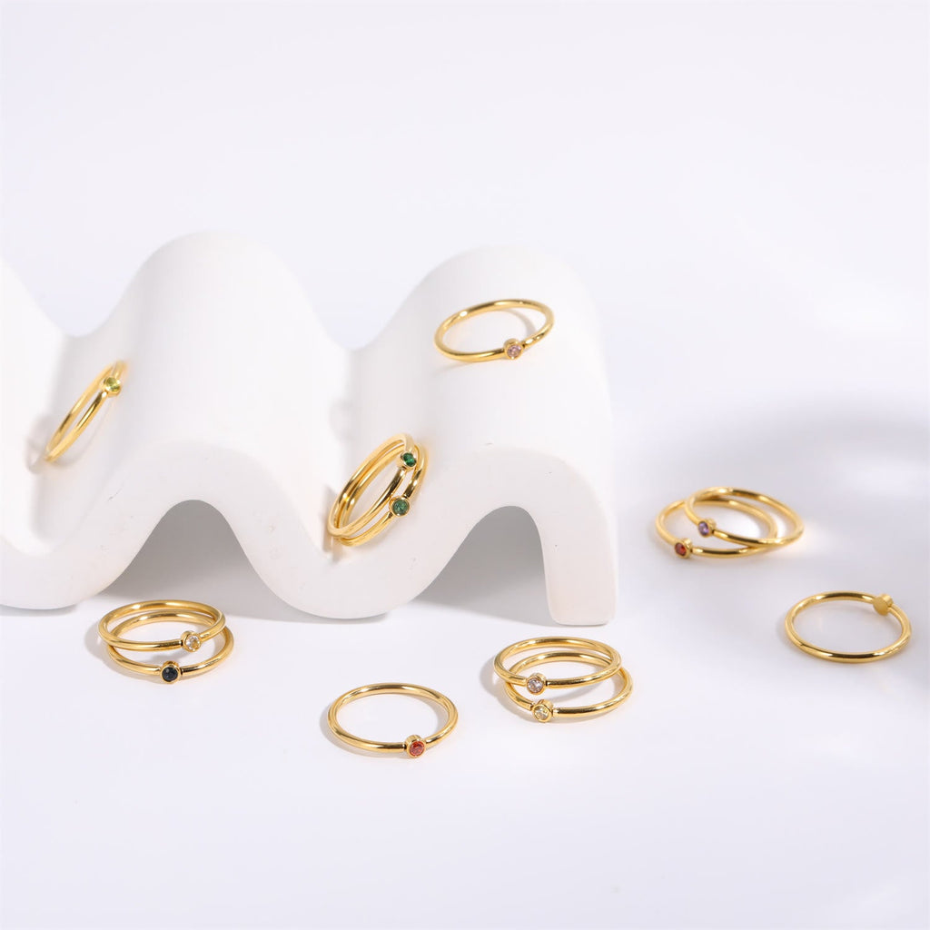 Geburtsstein 12 Monate Geburtsschlanker Ring