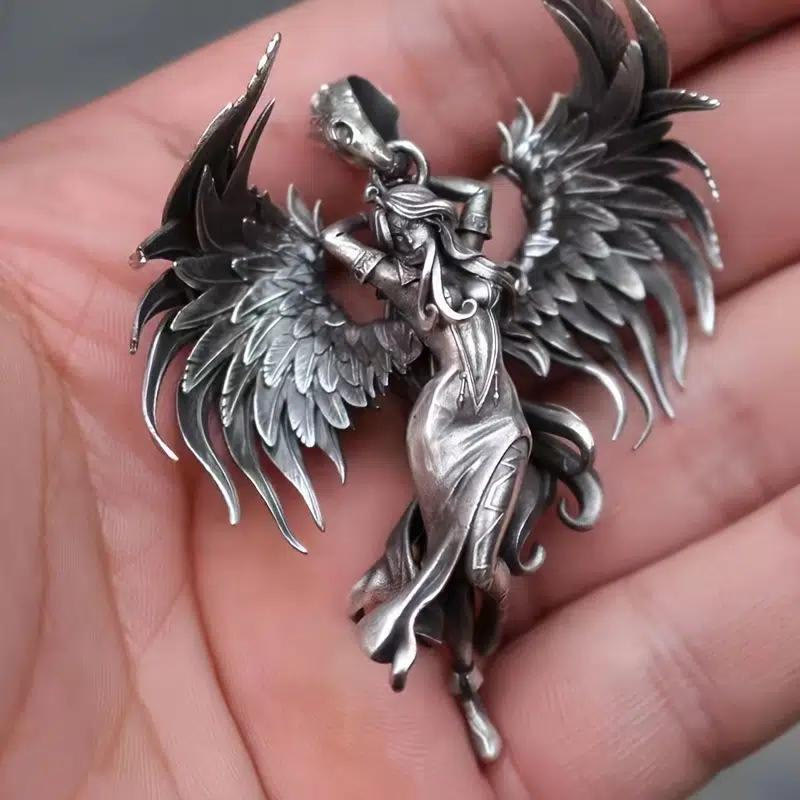 Verwurzelt In Der Liebe Retro Angel Wings Halskette