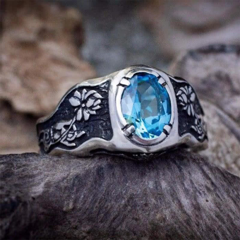 Buddhi Mudra Swiss Blue Topaz Ring