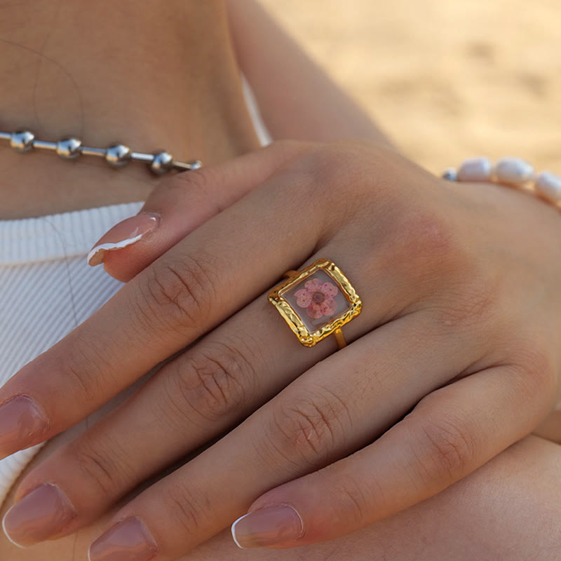 Ewige Liebe Konservierte Blumenharzring