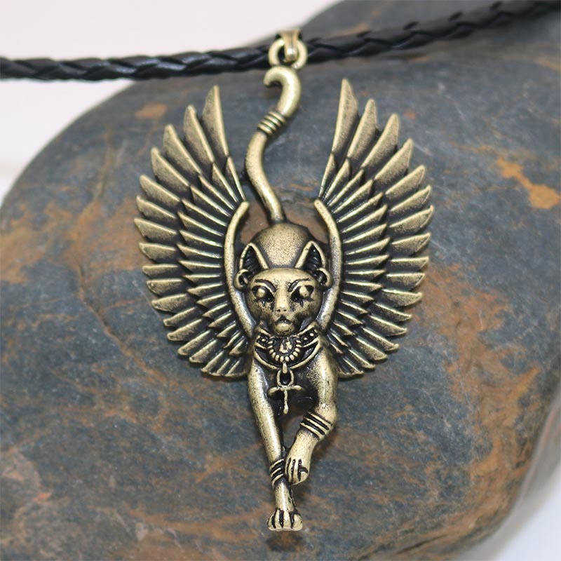 Antike Ägyptische Bastet -Statue -Katzenkette