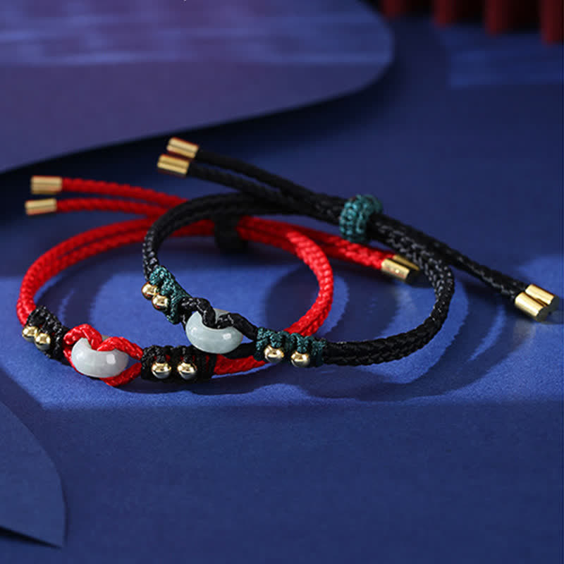Chavri Rundes Peace-Schnalle-Jade-Überfluss-Reichtum-Schnur-Armband