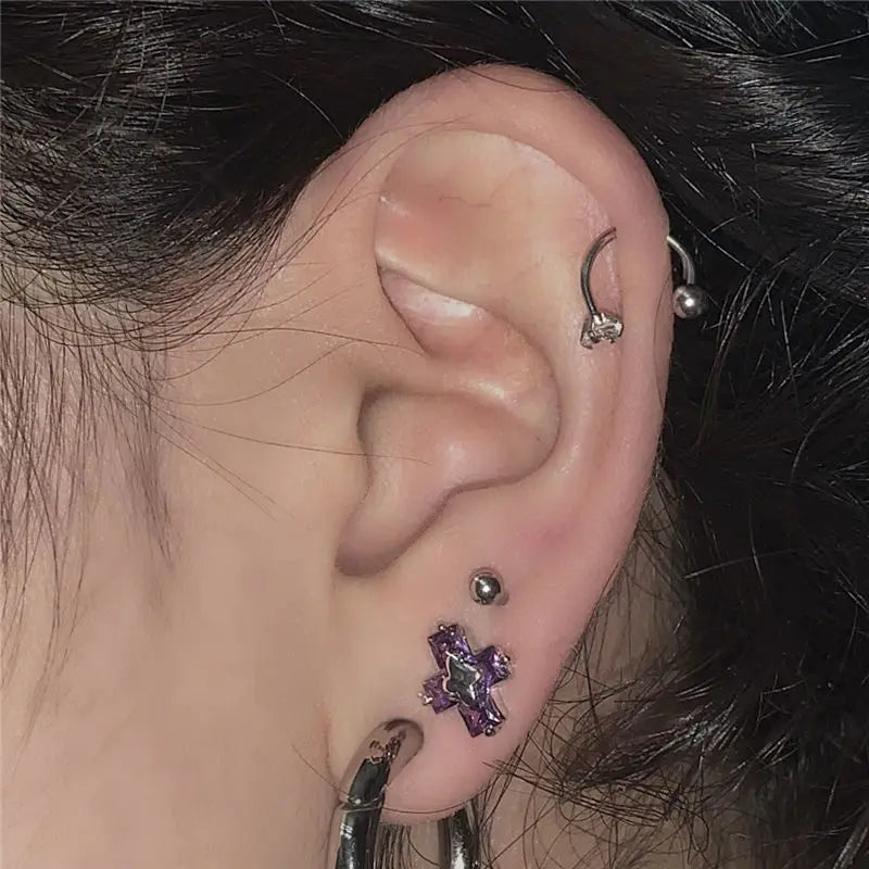 Hochwertige Edelstahl Ohrstecker mit Zirkonia - 1 Zirkonia