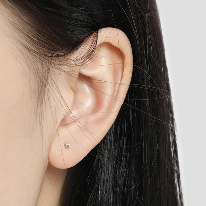 Attraktiver 925 Sterling Silber Ohrring - 8mm